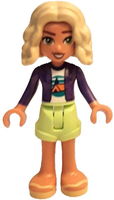 Friends Nova - Dark Purple Hoodie, White Shirt with Tent, Yellowish Green Shorts, Bright Light Yellow Sandals