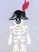 Skeleton, Fantasy Era Torso with Standard Skull, Mechanical Arms, Black Bicorne Hat, Red Plume 