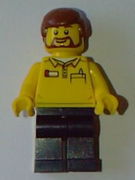 Lego Store Employee, Dark Blue Legs, Brown Beard 