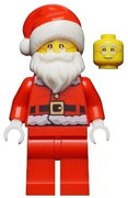 Santa, Red Legs, Fur Lined Jacket with Button, Glasses 