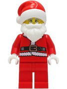 Santa - Red Legs, Fur Lined Jacket, White Eyebrows, Glasses 