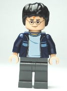 Harry Potter, Dark Blue Open Jacket with Stripe, Dark Bluish Gray Legs 