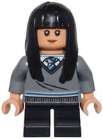 Cho Chang - Dark Bluish Gray Ravenclaw Sweater with Crest, Black Short Legs, Hard Plastic Hair
