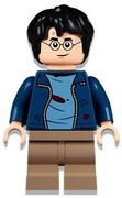 Harry Potter, Dark Blue Open Jacket with Tears and Blood Stains, Dark Tan Medium Legs 