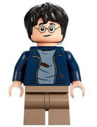 Harry Potter, Dark Blue Open Jacket with Tears and Blood Stains, Dark Tan Medium Legs, Smile / Open Mouth with Teeth
