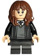 Hermione Granger, Hogwarts Robe, Black Tie, Skirt, and Short Legs with Dark Bluish Gray Stripes