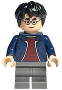 Harry Potter, Dark Blue Open Jacket, Dark Red Shirt, Dark Bluish Gray Medium Legs