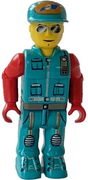 Crewman with Dark Turquoise Vest and Pants, Red Arms 