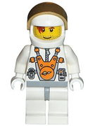 Mars Mission Astronaut with Helmet and Red-Brown Hair over Eye and Stubble 