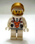 Mars Mission Astronaut with Helmet, Metallic Gold Visor, Smirk and Stubble Beard 