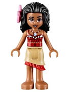 Moana - Tan Skirt, Bright Pink Flower 