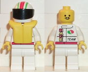 Octan - Race Team, White Legs, White Red/Green Striped Helmet, Black Visor, Life Jacket 