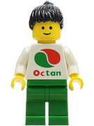 Octan - White Logo, Green Legs, Black Ponytail Hair 
