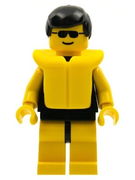 Plain Black Torso with Yellow Arms, Yellow Legs, Sunglasses, Black Male Hair, Life Jacket 