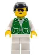 Jacket Green with 2 Large Pockets - White Legs, Black Male Hair 