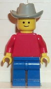 Plain Red Torso with Red Arms, Blue Legs, Light Gray Cowboy Hat 