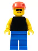 Plain Black Torso with Yellow Arms, Blue Legs, Sunglasses, Red Cap 