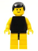 Plain Black Torso with Yellow Arms, Yellow Legs, Black Male Hair 