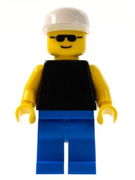 Plain Black Torso with Yellow Arms, Blue Legs, Sunglasses, White Cap 