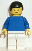 Plain Blue Torso with Blue Arms, White Legs, Black Male Hair 