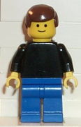 Plain Black Torso with Black Arms, Blue Legs, Brown Male Hair 
