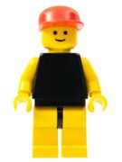 Plain Black Torso with Yellow Arms, Yellow Legs, Red Cap 