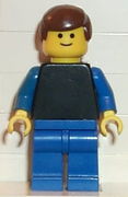 Plain Black Torso with Blue Arms, Blue Legs, Brown Male Hair 