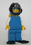 Plain Blue Torso with White Arms, Blue Legs, Blue Helmet, Black Underwater Visor, Yellow Airtanks, Black Flippers - Diver 