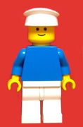 Plain Blue Torso with Blue Arms, White Legs, White Hat 