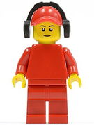 Plain Red Torso with Red Arms, Red Legs, Red Cap with Hole, Headphones 