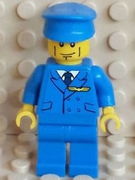 Plain Blue Torso with Blue Arms, Blue Legs, Blue Hat with Pilot Torso Sticker 