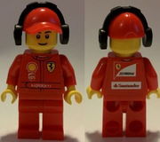 F1 Ferrari Marshall with Torso Stickers with Shell, UPS, Ferrari, Santander and Kaspersky Logos Pattern 