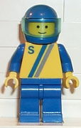 'S' - Yellow with Blue / Gray Stripe, Blue Legs, Blue Helmet 