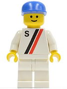 'S' - White with Red / Black Stripe, White Legs, Blue Cap 