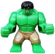 Hulk with Black Hair and Dark Tan Pants 