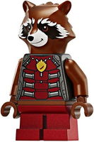 Rocket Raccoon - Dark Red and Pearl Dark Gray Outfit, Reddish Brown Head