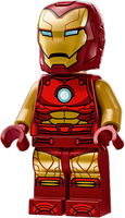 Iron Man - Dark Red and Gold Armor, Round Arc Reactor, Pearl Gold Arms, Helmet with Visor