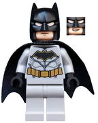 Batman - Light Bluish Gray Suit with Gold Belt, Black Crest, Mask and Cape (Type 3 Cowl) 