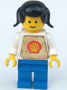 Shell - Classic - Blue Legs, Black Pigtails Hair (Torso with Trapezoid Sticker) 