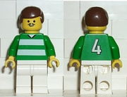 Soccer Player Green & White Team  #4 on Back 