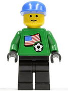 Soccer Player - US Goalie, US Flag Torso Sticker on Front, White Number Sticker on Back (1, 18 or 22, specify number in listing) 