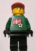 Soccer Player - Danish Goalie, Danish Flag Torso Sticker on Front, White Number Sticker on Back (1, 18 or 22, specify number in listing) 