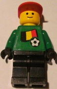 Soccer Player - Belgian Goalie, Belgian Flag Torso Sticker on Front, White Number Sticker on Back (1, 18 or 22, specify number in listing) 