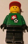 Soccer Player - Swiss Goalie, Swiss Flag Torso Sticker on Front, White Number Sticker on Back (1, 18 or 22, specify number in listing) 