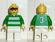 Soccer Player Green & White Team  #3 on Back 