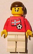 Soccer Player - Norwegian Player 1, Norwegian Flag Torso Sticker on Front, Black Number Sticker on Back (specify number in listing) 