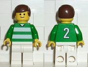 乐高人仔 Soccer Player Green & White Team  #2 on Back