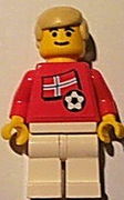 Soccer Player - Norwegian Player 2, Norwegian Flag Torso Sticker on Front, Black Number Sticker on Back (specify number in listing) 