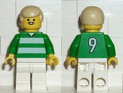Soccer Player Green & White Team  #9 on Back 