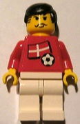 Soccer Player - Danish Player 3, Danish Flag Torso Sticker on Front, Black Number Sticker on Back (specify number in listing) 